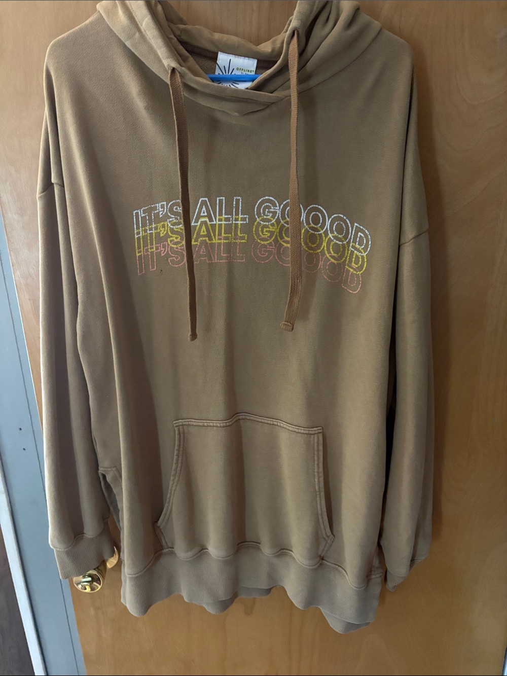 aerie Tan 'It's All Good' Pullover Hoodie